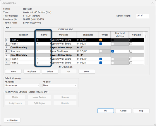 Custom Layer Priority in Compound Structures | Revit 2026