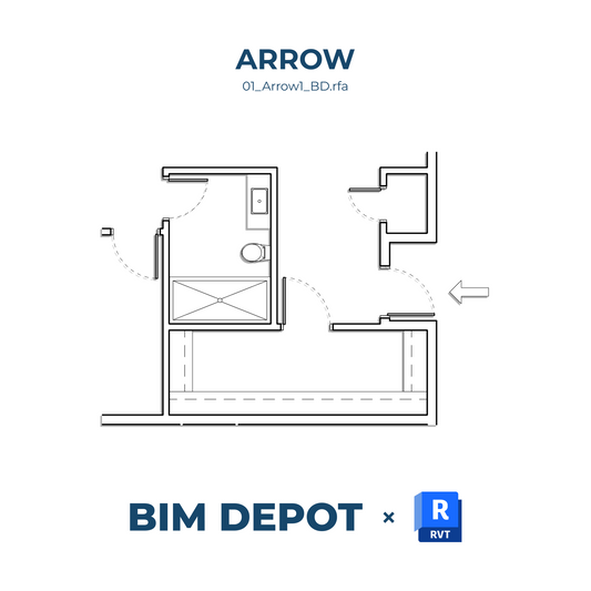 Arrow, Type 1 - Revit Detail Component Family