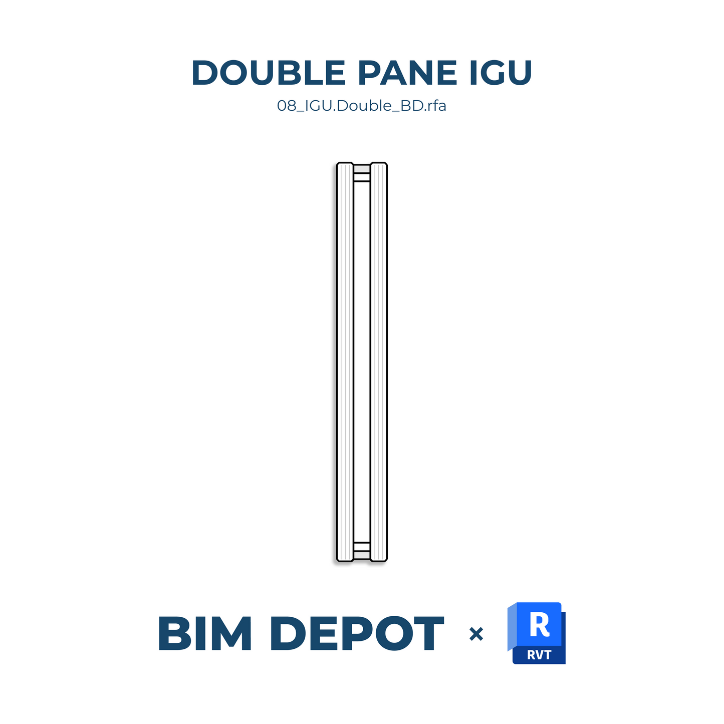 Double Pane IGU (Insulating Glass Unit) - Revit Detail Component Family