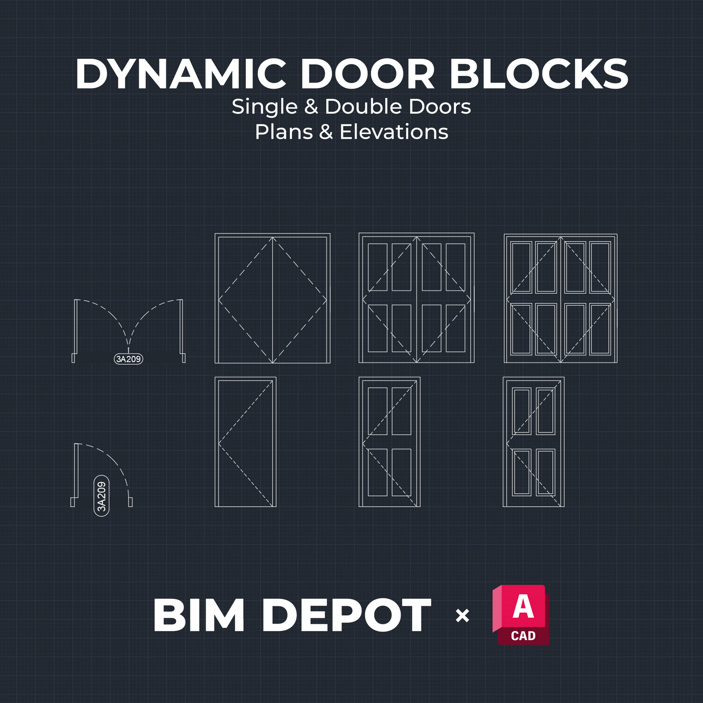 Door Block Collection | AutoCAD Dynamic Blocks