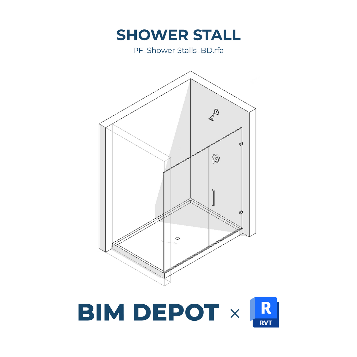 Shower Stall - Revit Plumbing Fixture Family