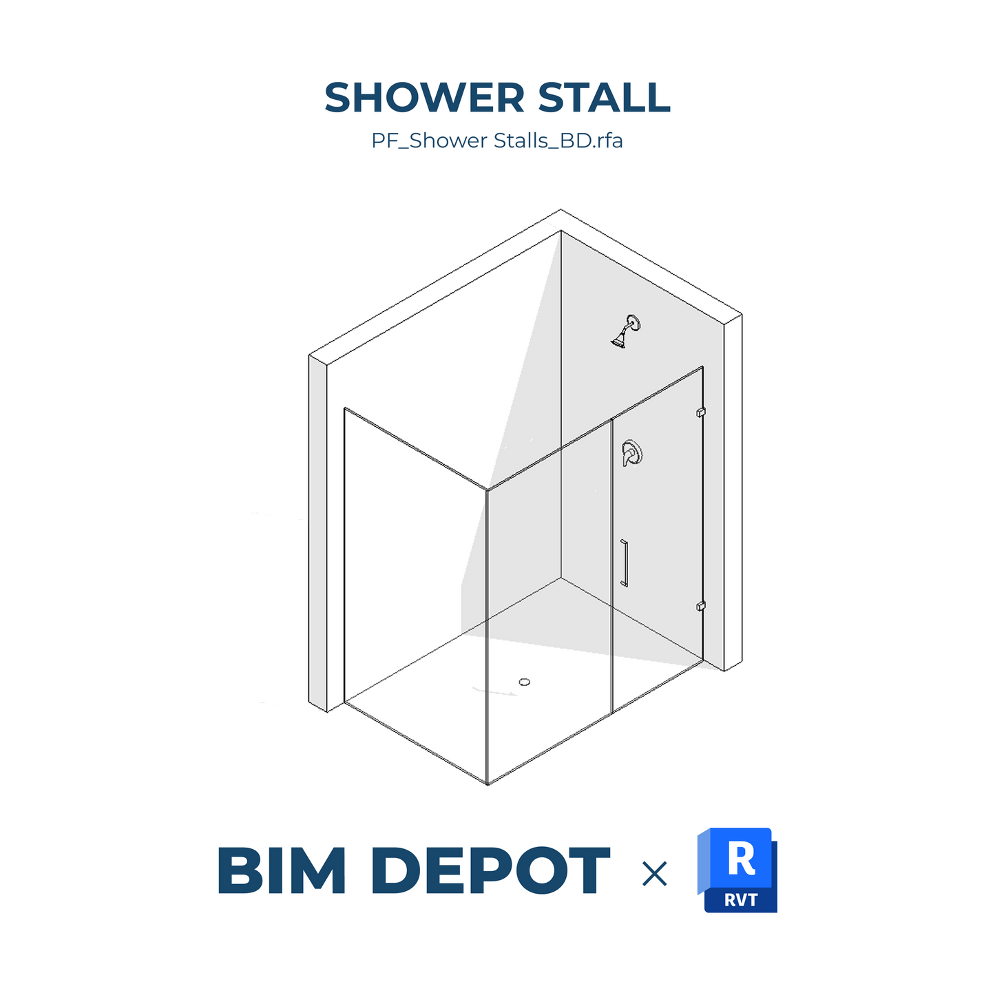 Shower Stall - Revit Plumbing Fixture Family