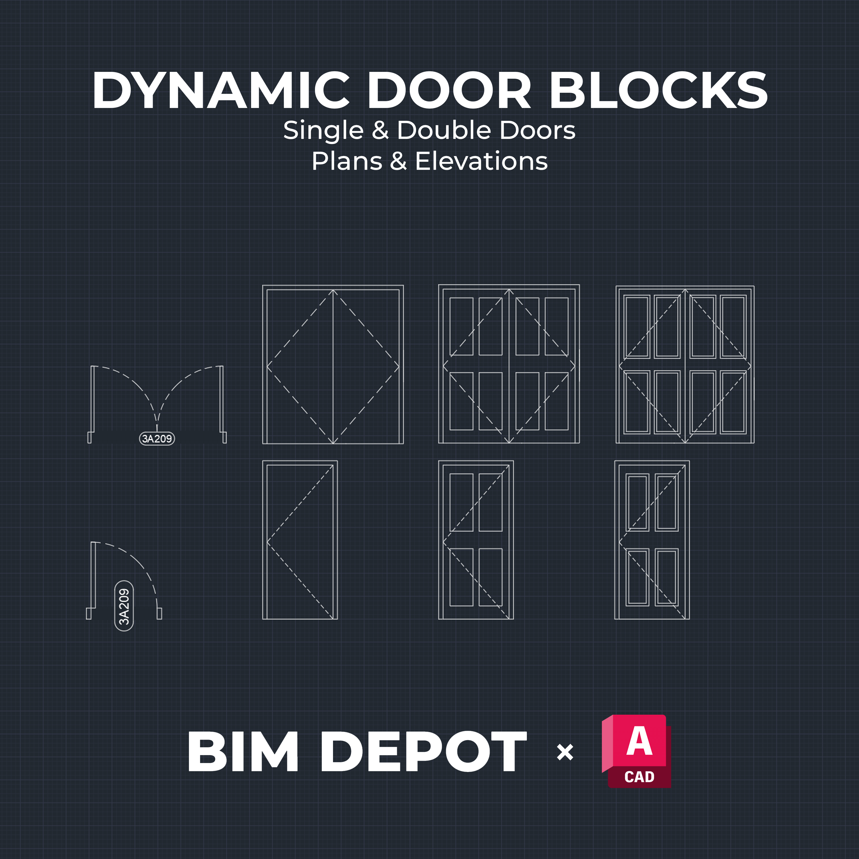 Door Block Collection | AutoCAD Dynamic Blocks – BIM Depot