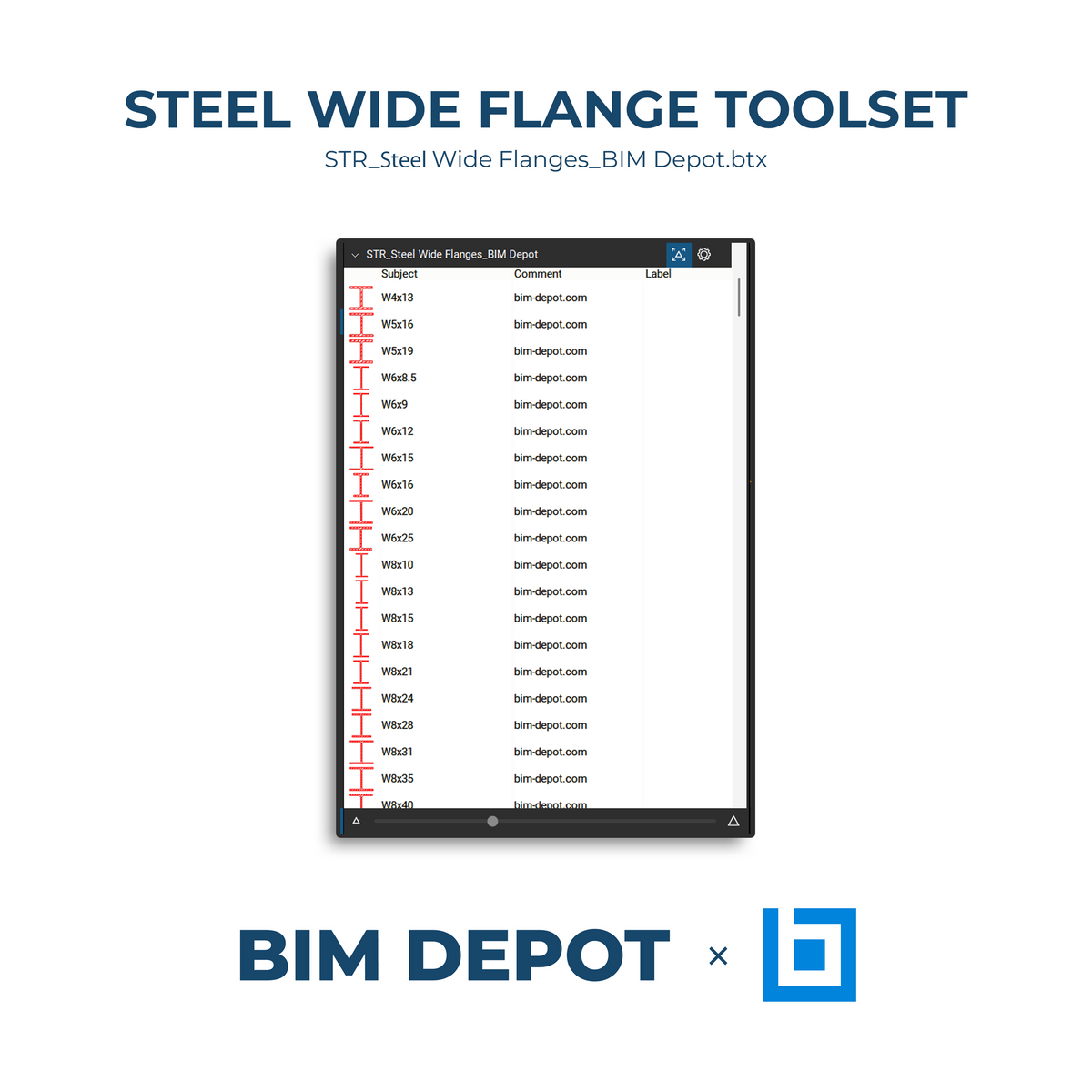 Bluebeam Toolset Steel - Symbols, Linetypes & Icons – BIM Depot