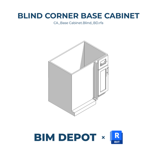 Blind Corner Base Cabinet - Revit Casework Family