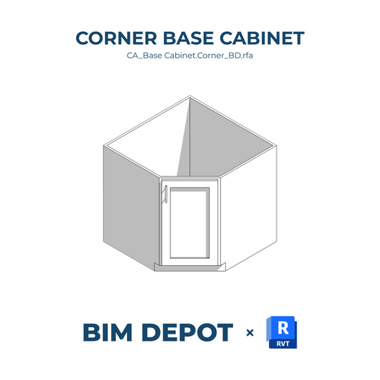 Corner Base Cabinet - Revit Casework Family