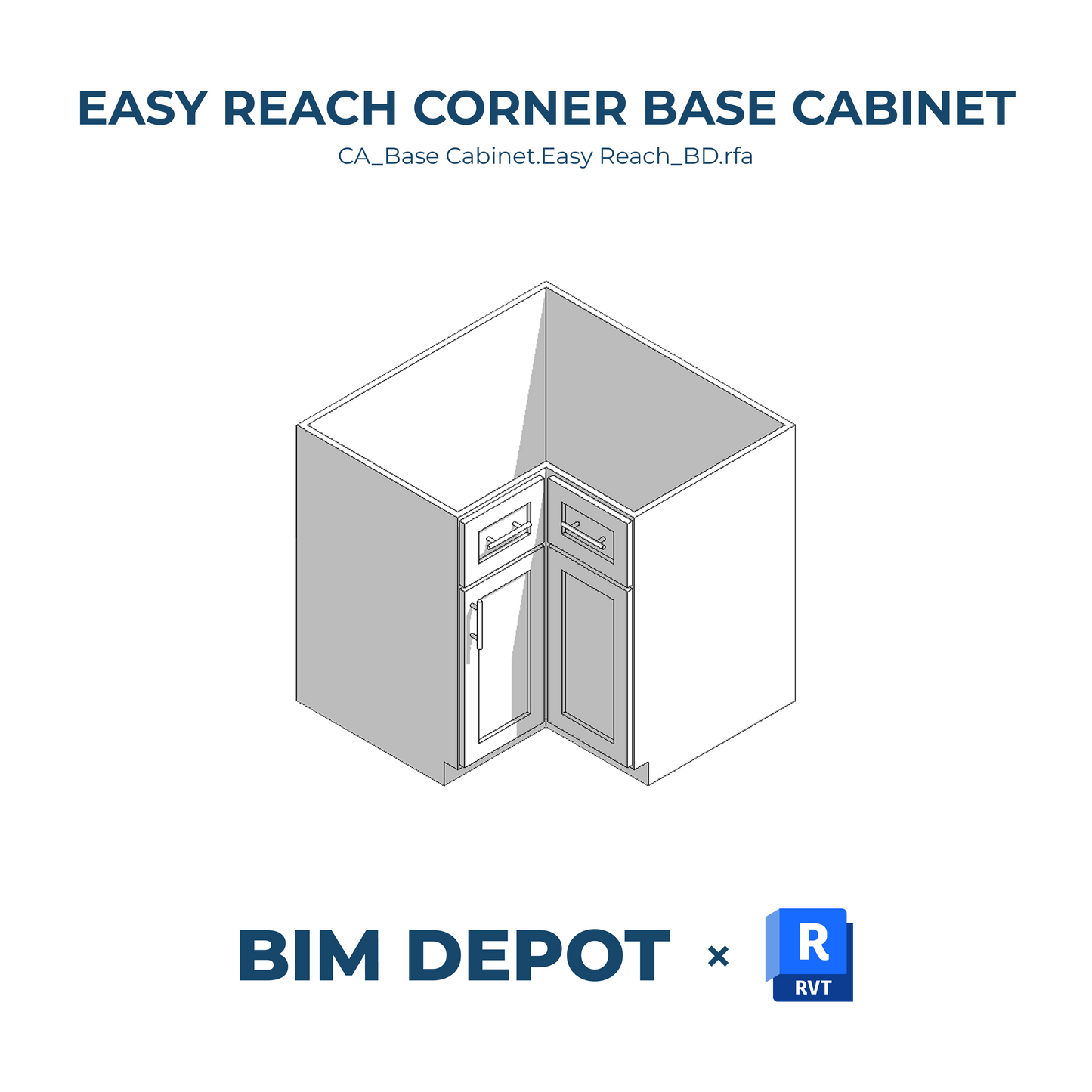 Easy Reach Corner Base Cabinet - Revit Casework Family