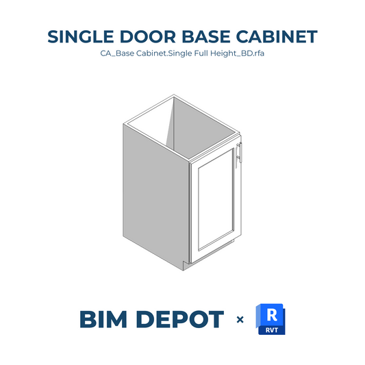 Base Cabinet with Full Height Door - Revit Casework Family