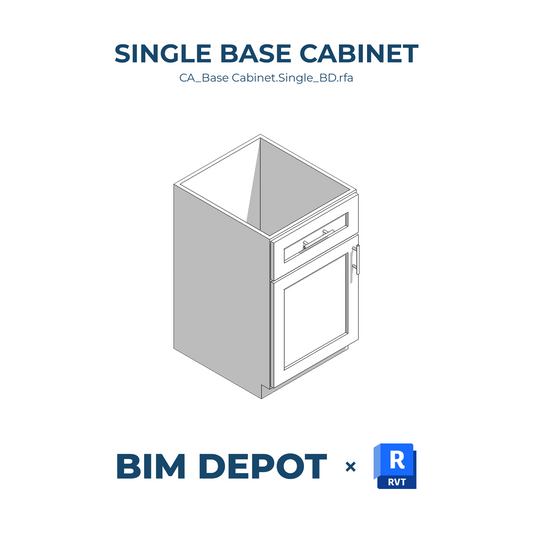 Base Cabinet with Door and Drawer - Revit Casework Family