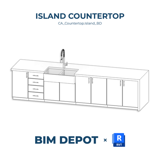 Island Countertop - Revit Casework Family