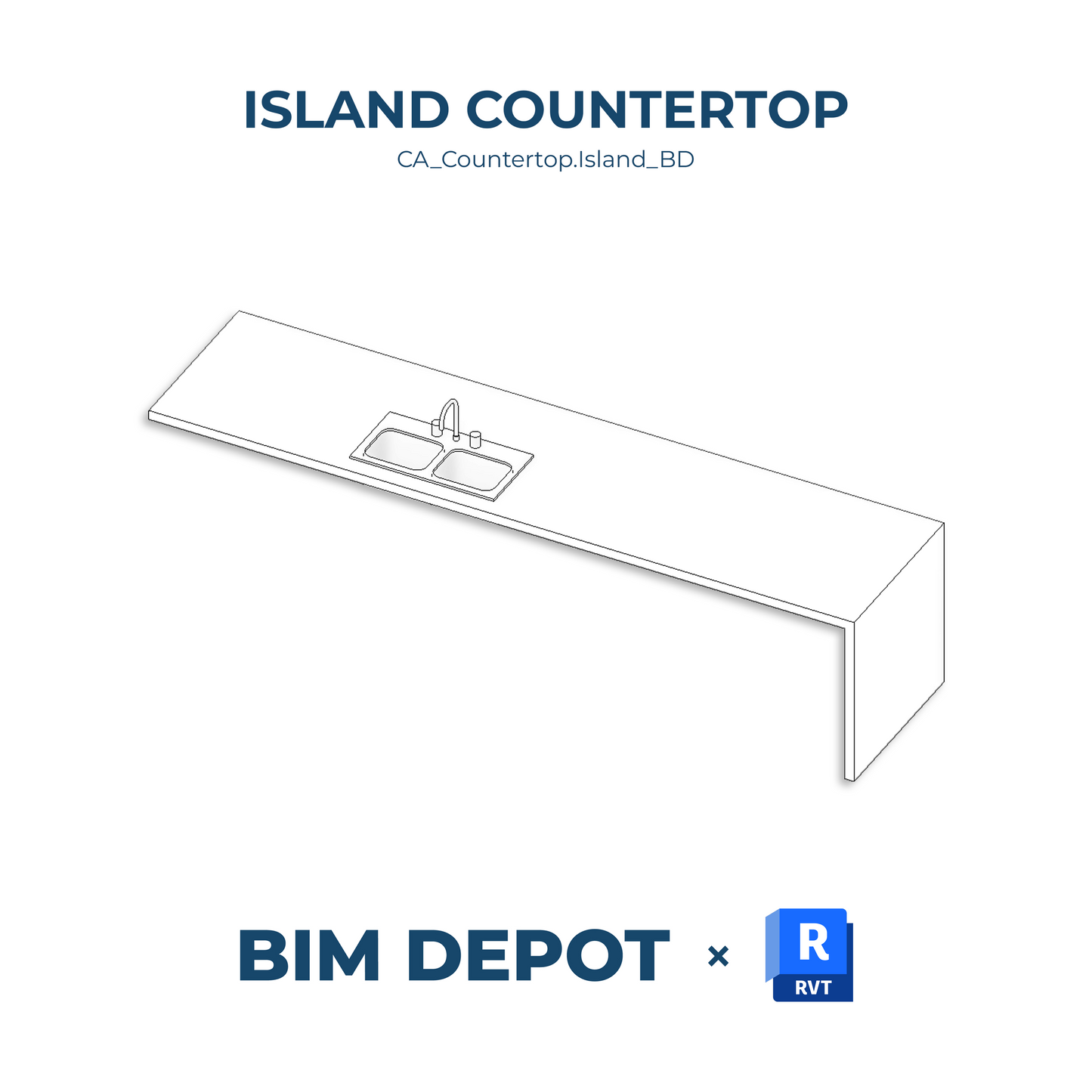 Island Countertop - Revit Casework Family