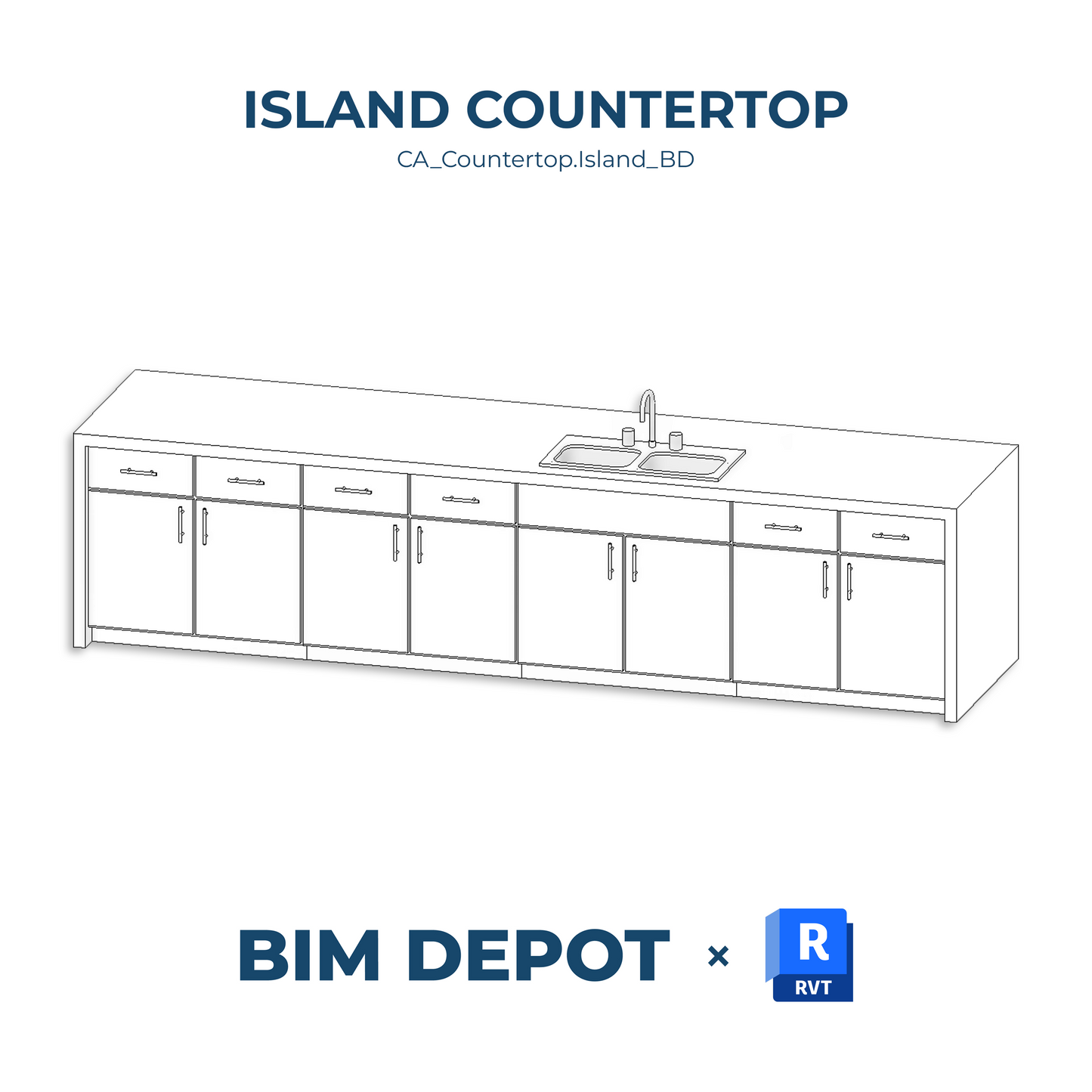 Island Countertop - Revit Casework Family