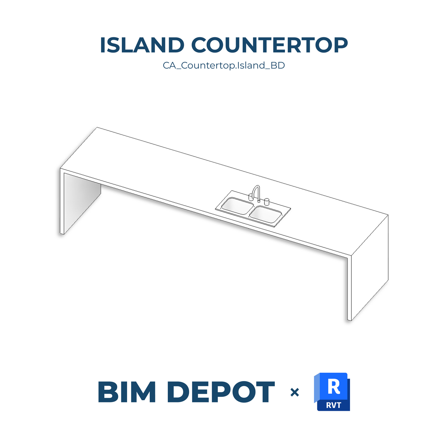 Island Countertop - Revit Casework Family