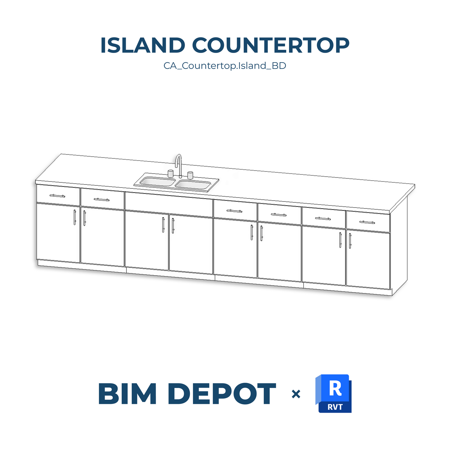 Island Countertop - Revit Casework Family