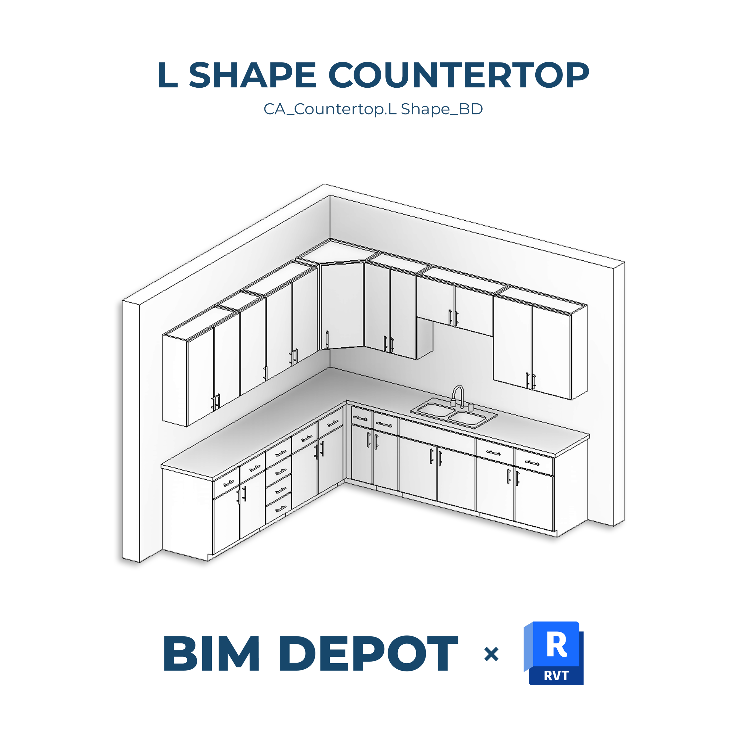 L-Shape Countertop - Revit Casework Family – BIM Depot