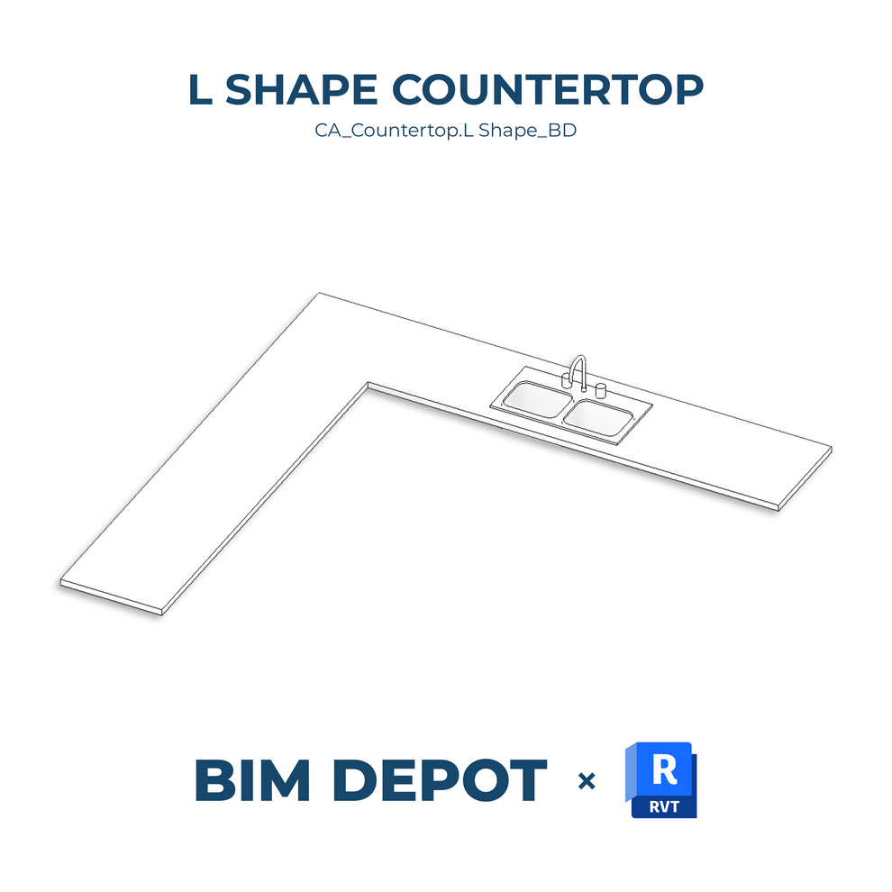 L-Shape Countertop - Revit Casework Family – BIM Depot