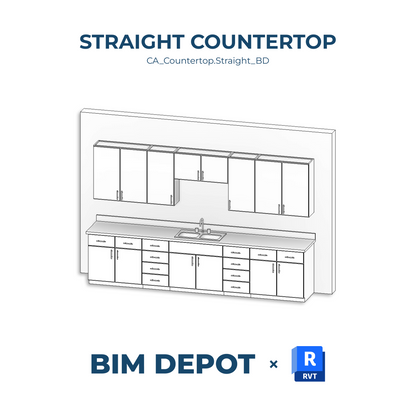 Straight Countertop - Revit Casework Family