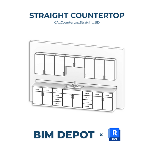 Straight Countertop - Revit Casework Family