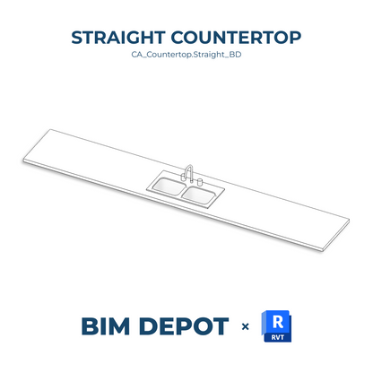 Straight Countertop - Revit Casework Family