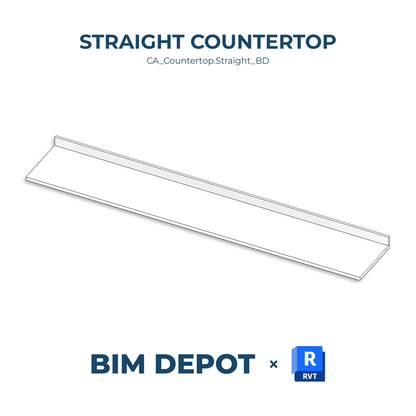 Straight Countertop - Revit Casework Family