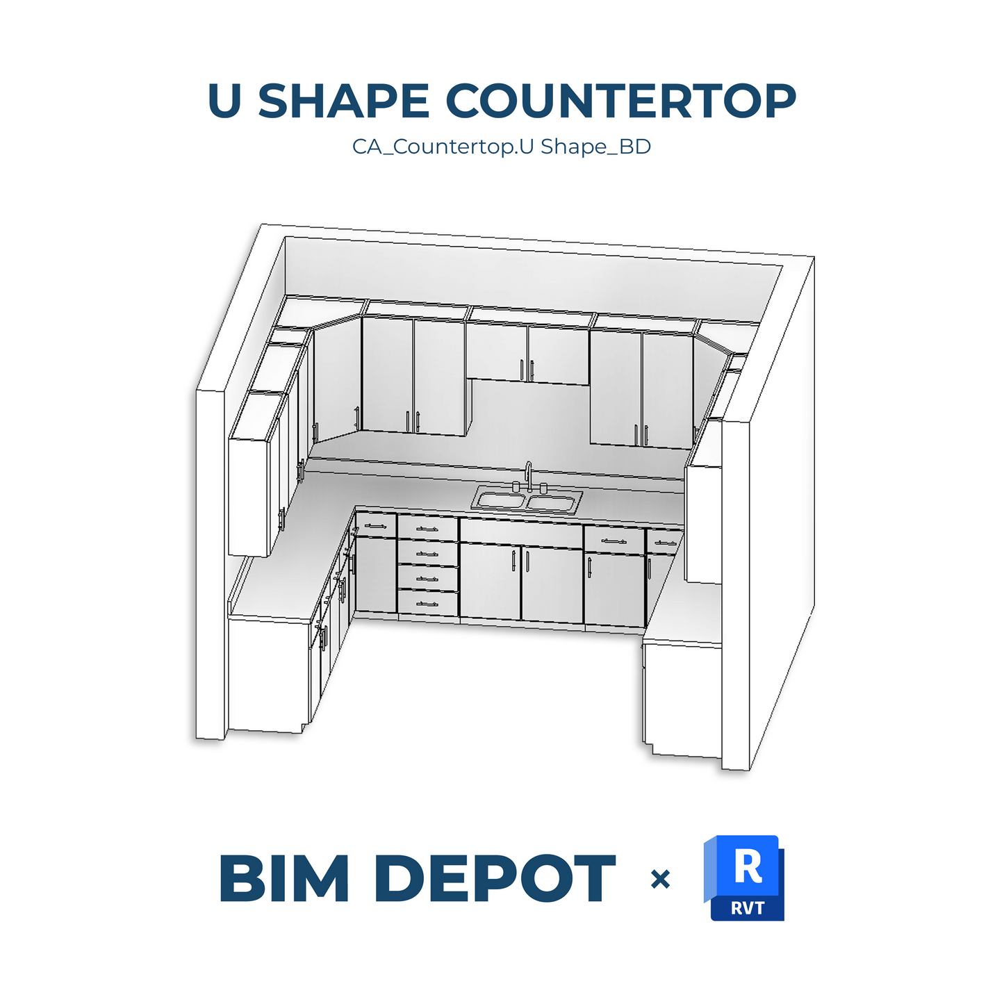 U-Shape Countertop - Revit Casework Family
