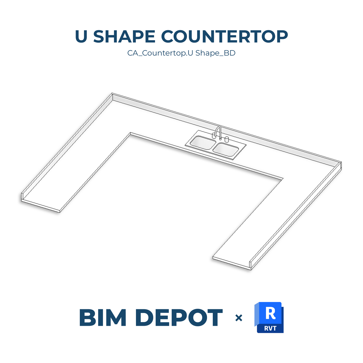 U-Shape Countertop - Revit Casework Family