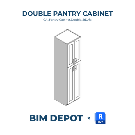 Full Height Double Pantry Cabinet - Revit Casework Family