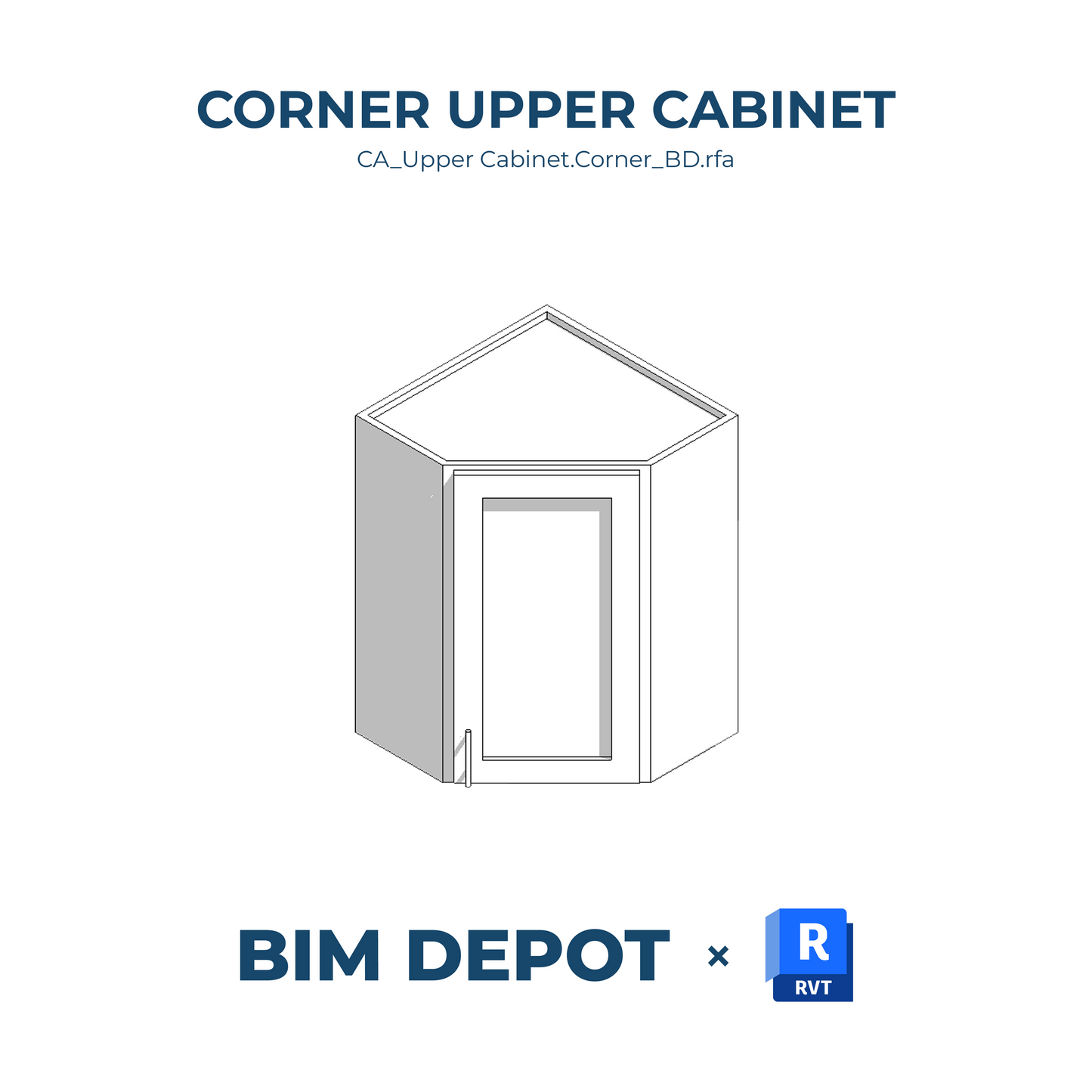 Upper Corner Cabinet - Revit Casework Family
