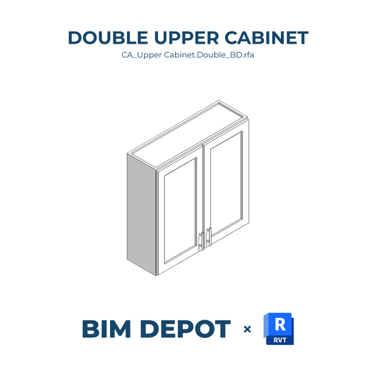 Double Upper Cabinet - Revit Casework Family