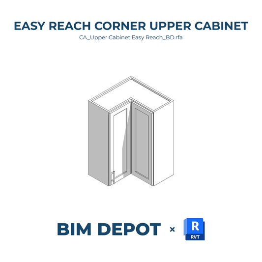 Easy Reach Corner Upper Cabinet - Revit Casework Family