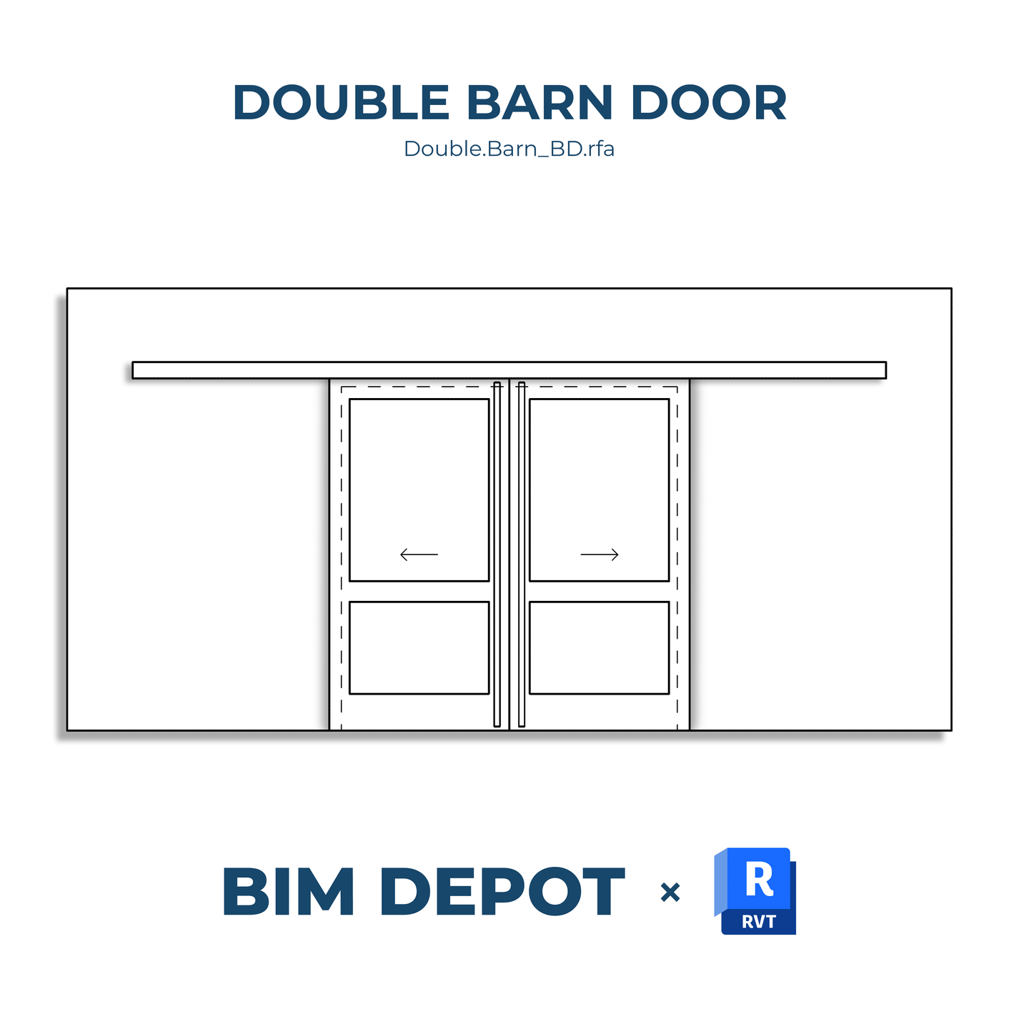 Double Barn Door - Revit Door Family – BIM Depot