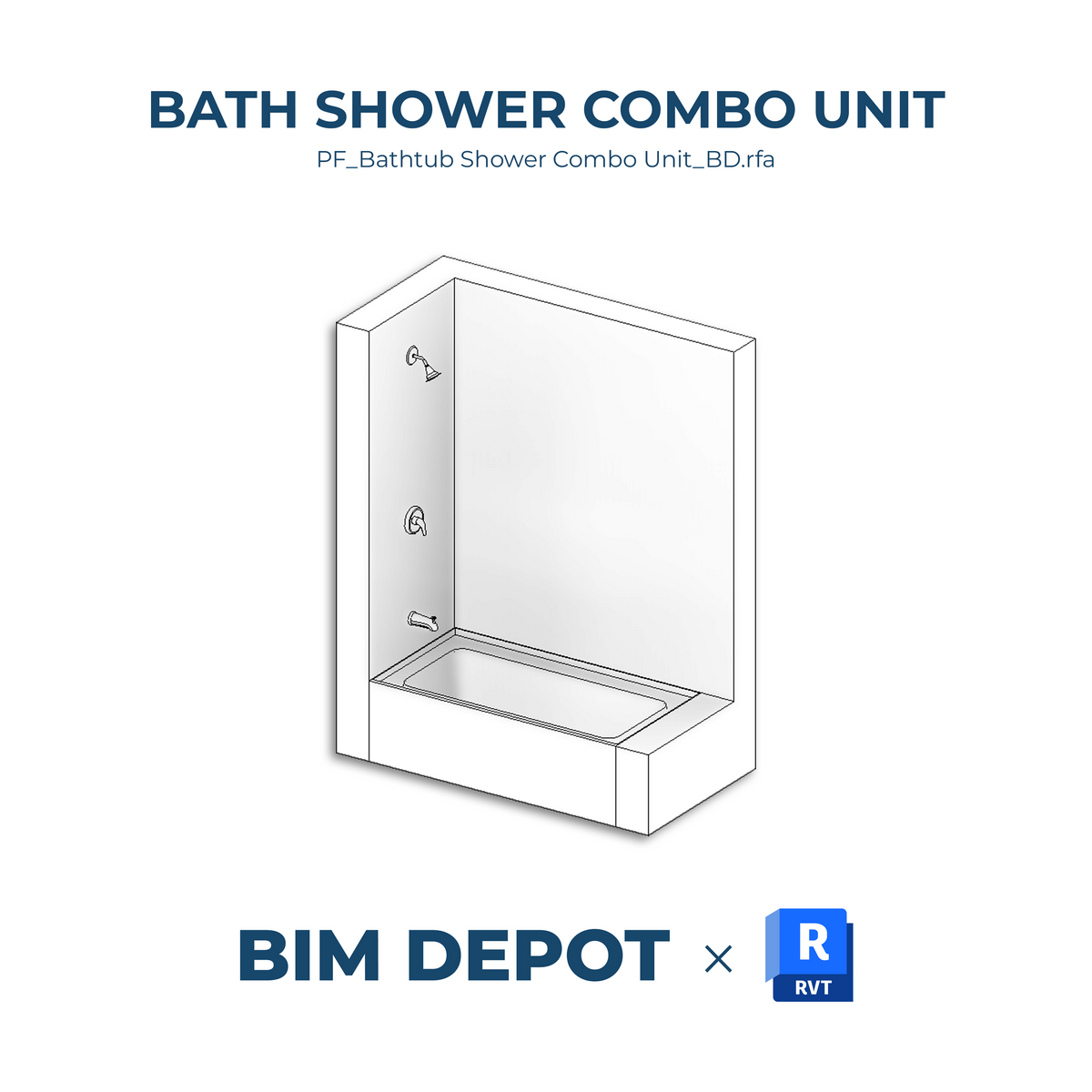 Bathtub Shower Combination Unit – Revit Plumbing Fixture Family – BIM Depot