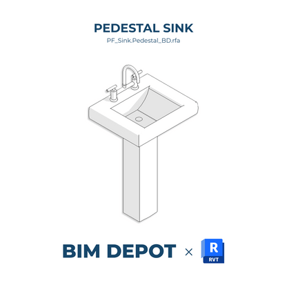 Pedestal Sink - Revit Plumbing Fixture Family