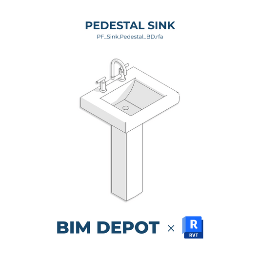 Pedestal Sink - Revit Plumbing Fixture Family