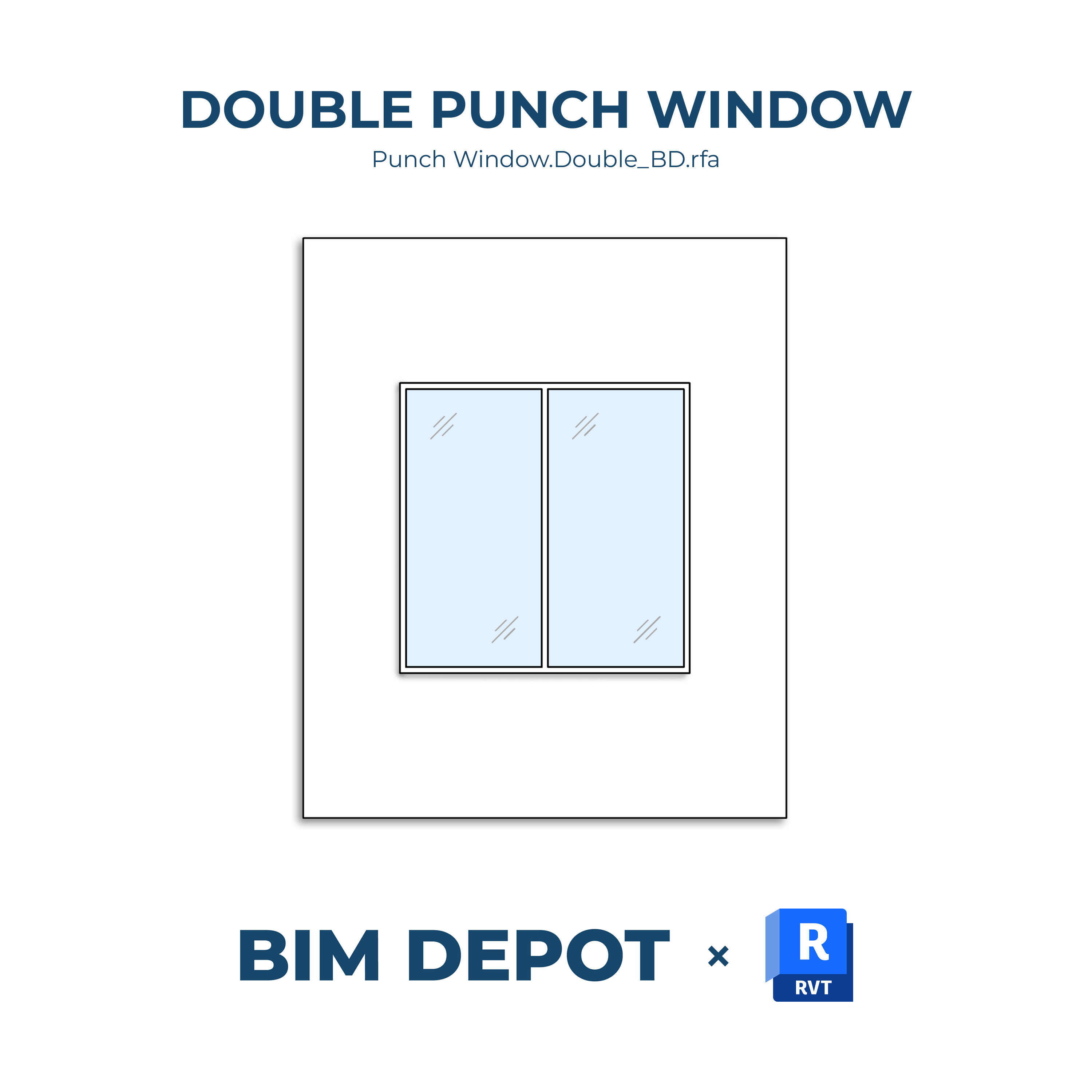 Window Punch Example Double Punch Window - Revit Window Family – BIM Depot