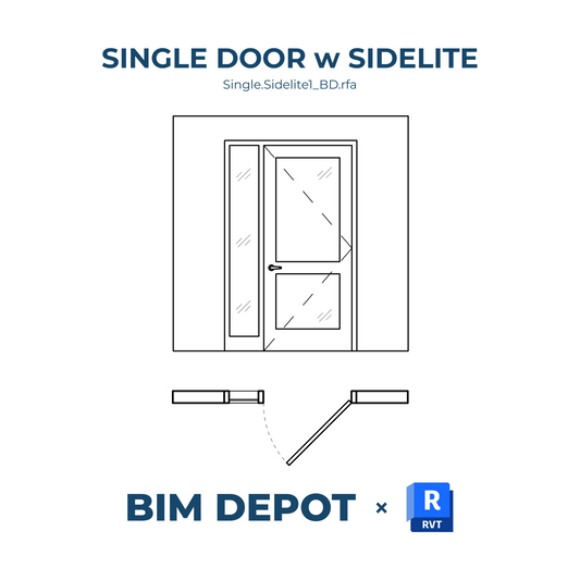 Single Swing Door with 1 Sidelite - Revit Door Family