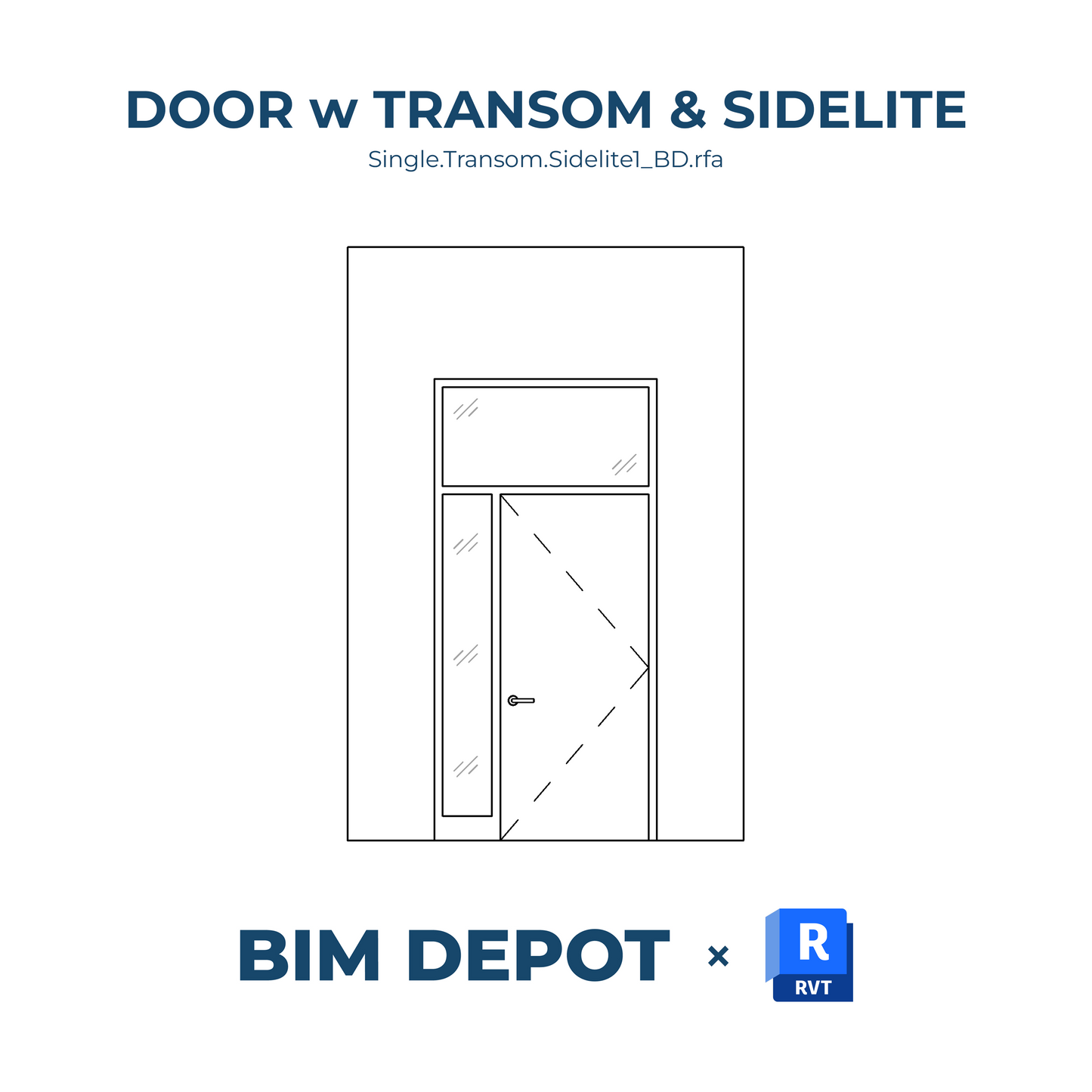 Single Swing Door with Transom and 1 Sidelite