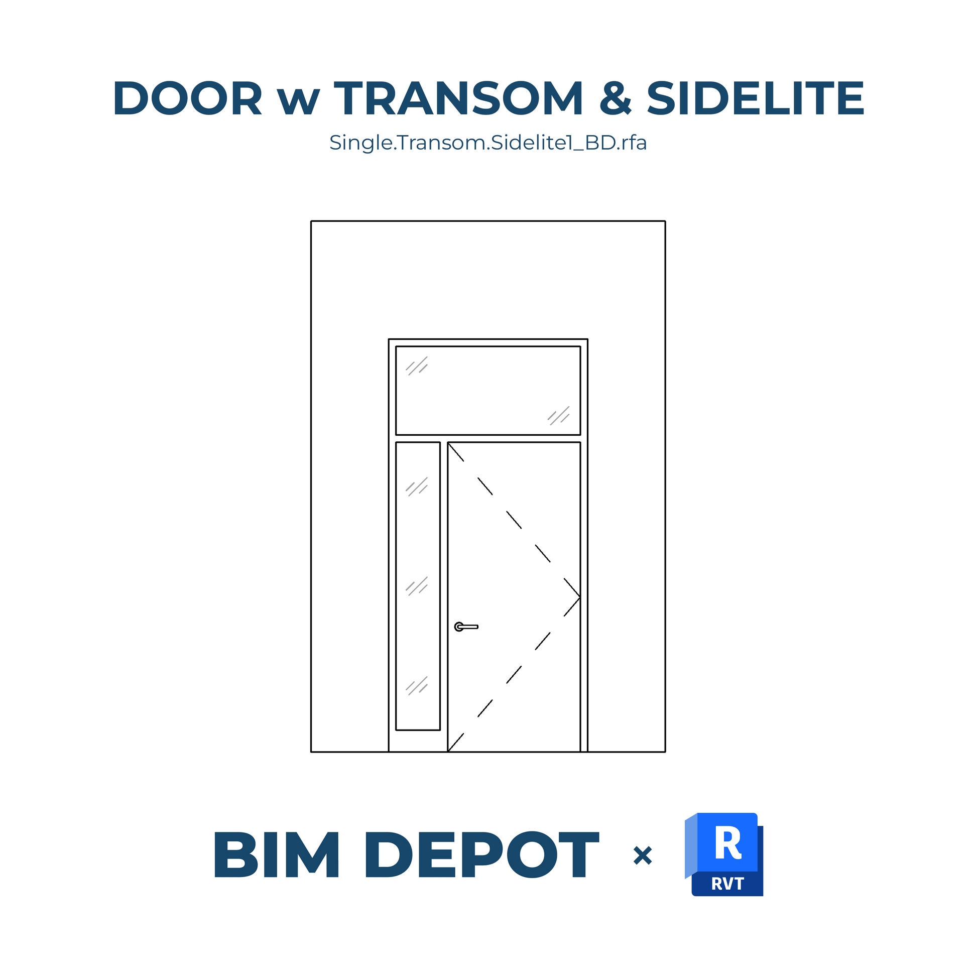 Single Swing Door with Transom and 1 Sidelite