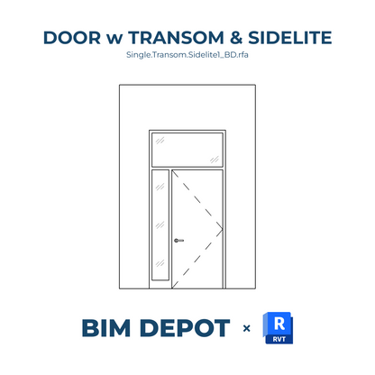 Single Swing Door with Transom and 1 Sidelite